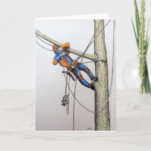 Arborist tree surgeon christmas card