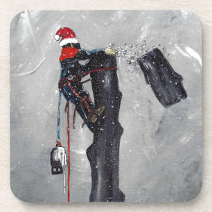 Arborist tree surgeon christmas card coaster
