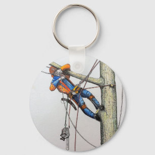 Arborist tree surgeon christmas card key ring