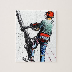 Arborist Tree Surgeon christmas present xmas Jigsaw Puzzle