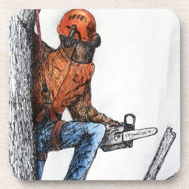Arborist Tree Surgeon Coaster (Front)