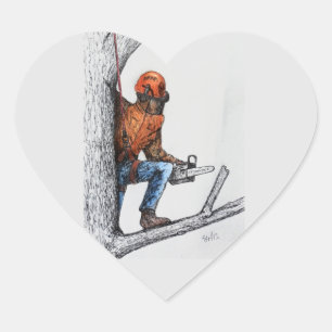 Arborist Tree Surgeon Heart Sticker