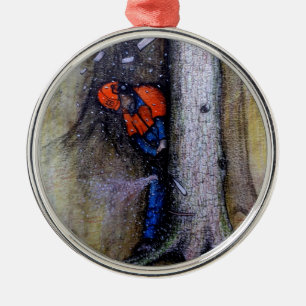 Arborist tree surgeon husqvarna metal tree decoration