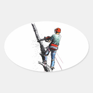 Arborist Tree Surgeon Oval Sticker