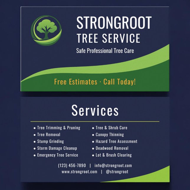 Arborist Tree Trimming Service Professional Business Card (Creator Uploaded)