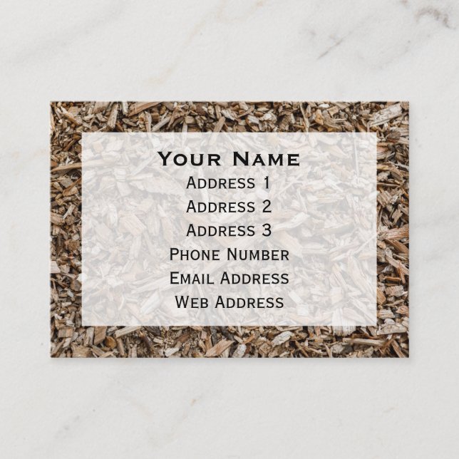 Arborist Wood Chips Background Business Card (Front)