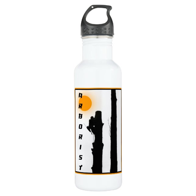 Arborists: Rising sun silhouette climber 710 Ml Water Bottle (Front)