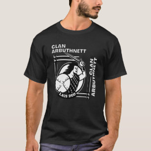 Arbuthnett Clan Gaelic Motto Swordsman T-Shirt