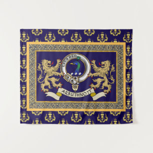 Arbuthnott Clan Badge Personalised Blue Tapestry