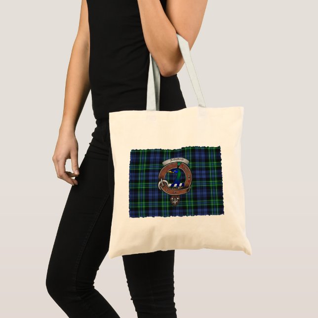 Arbuthnott Clan Badge Tartan Tote (Front (Product))