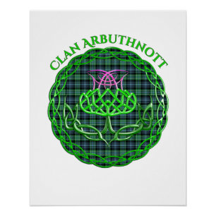 Arbuthnott Scottish Tartan Celtic Thistle Poster