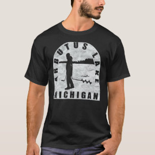 Arbutus Lake Ice Fishing Michigan T-Shirt