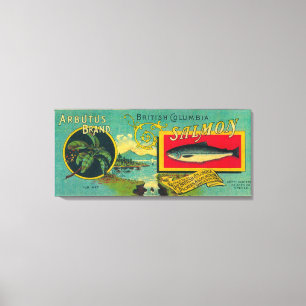 Arbutus Salmon Can LabelVancouver, BC Canvas Print