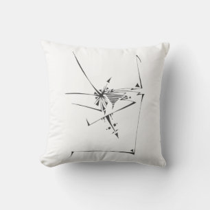 Arc Black White Abstract Tribal Tattoo Art Cushion