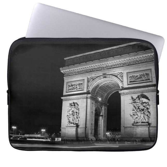 Arc de Triomphe at night in Paris Laptop Sleeve (Front)