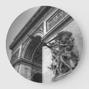 Arc de Triomphe b/w Large Clock