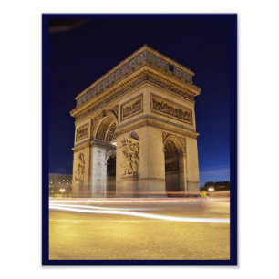 Arc de Triomphe de l'Étoile in Paris night shot Photo Print