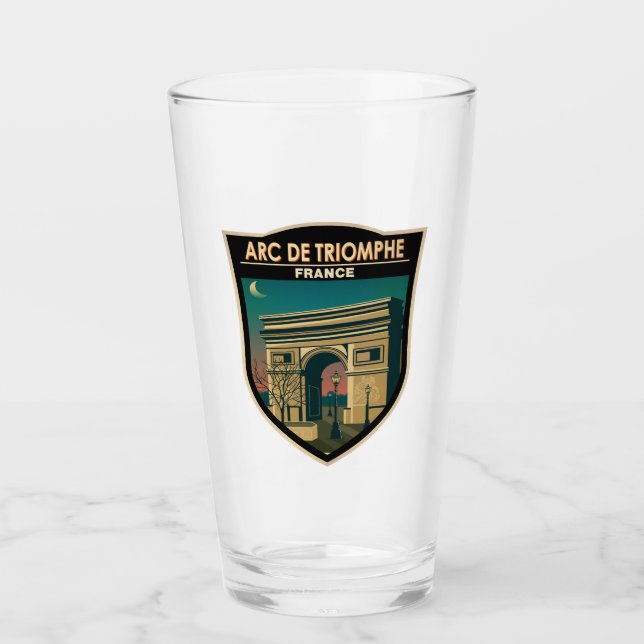 Arc de Triomphe France Retro Travel Art Vintage Glass (Front)