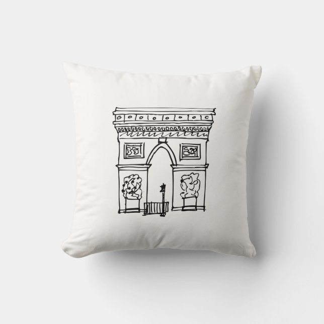 Arc de Triomphe Hand drawn | PARIS Cushion (Front)
