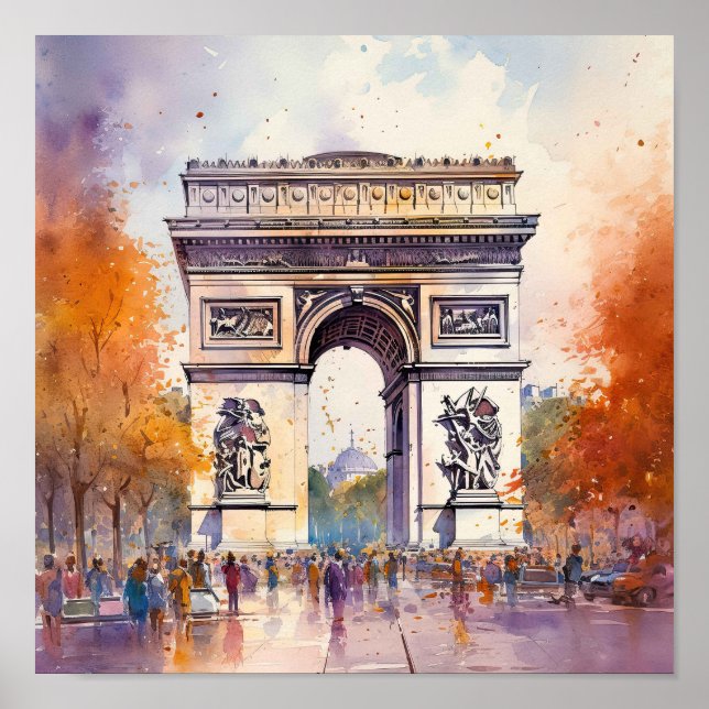 Arc De Triomphe Paris Art Poster (Front)