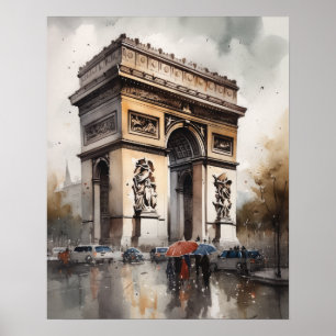 Arc De Triomphe Paris France Art Print Poster