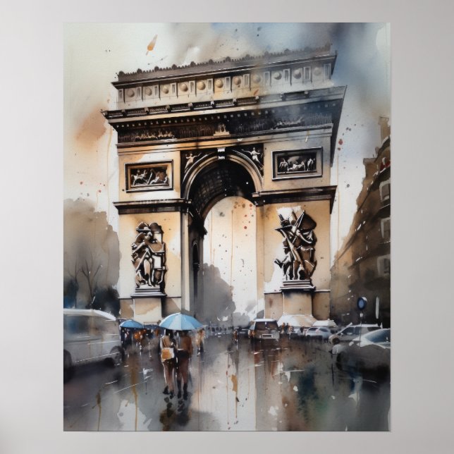 Arc De Triomphe Paris France Art Print Poster (Front)