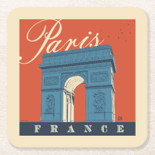 Arc de Triomphe   Paris, France Square Paper Coaster
