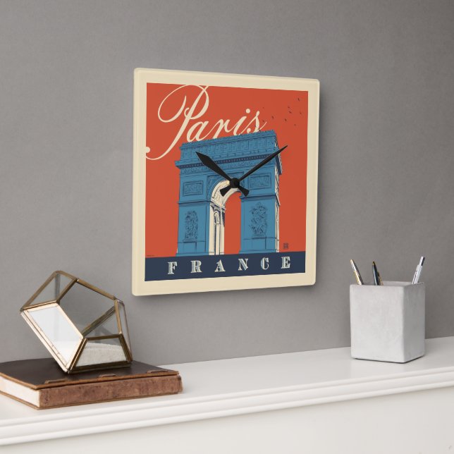 Arc de Triomphe | Paris, France Square Wall Clock (Office)