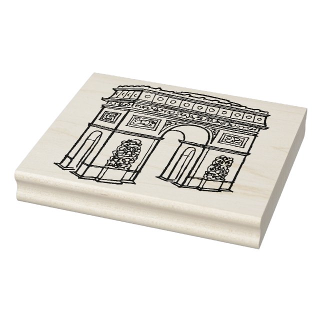 Arc de Triomphe - Paris - Retro Design Art Stamp (Stamp)