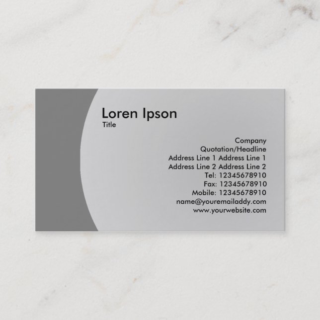 Arc Design - 50% Black Business Card (Front)