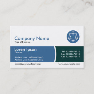 Arc Divided Band Blue and Dark Green Business Card