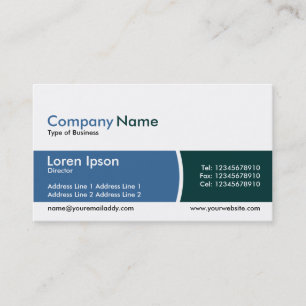 Arc Divided Band Blue and Dark Green Business Card
