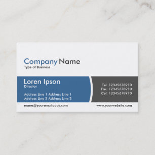 Arc Divided Band Blue and Dark Grey Business Card