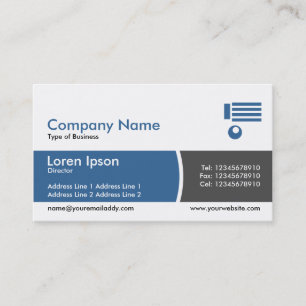 Arc Divided Band Blue and Dark Grey Business Card