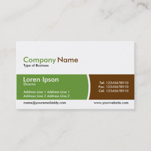 Arc Divided Band - Green and Brown Business Card