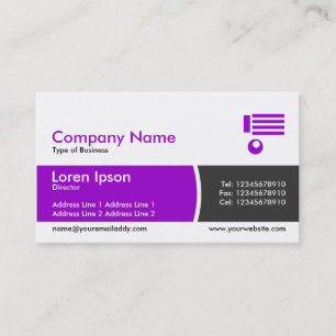Arc Divided Band - Purple and Dark Grey Business Card