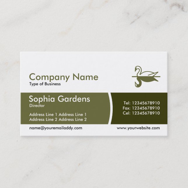 Arc Divided Band - Shades of Khaki Business Card (Front)