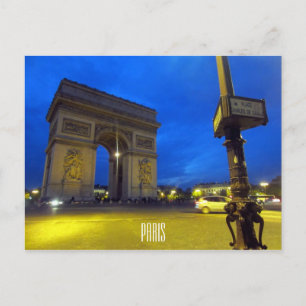 arc night triomphe postcard