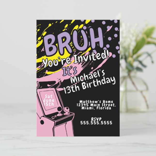 Arcade Colorful Birthday Party Pink  (Standing Front)