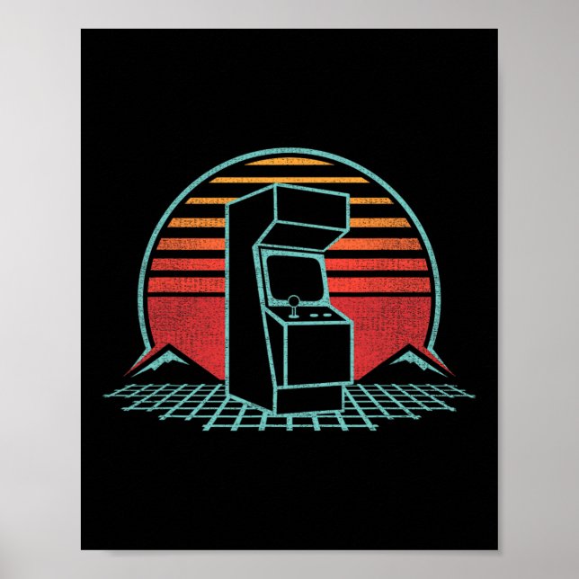 Arcade Game Machine Cabinet Nostalgia Retro 80s Ga Poster (Front)