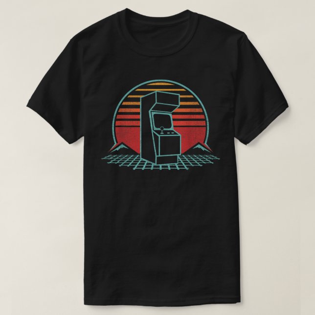 Arcade Game Machine Cabinet Nostalgia Retro 80s Ga T-Shirt (Design Front)