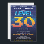 Arcade Game Retro 80s Funny 30th Birthday  Invitation<br><div class="desc">Arcade Game Retro 80s Funny 30th Birthday Invitation. Get ready to level up and celebrate a milestone birthday with our electrifying invitation design inspired by the iconic 80s retro game screens. Bursting with vibrant colours and nostalgic graphics, this invitation design brings the excitement and fun of gaming right to your...</div>