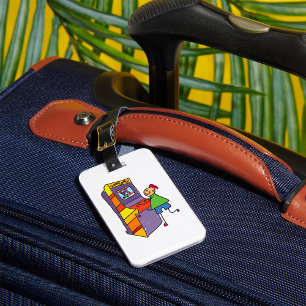 Arcade Gamer Stick Figure Fun Vintage Video Game  Luggage Tag