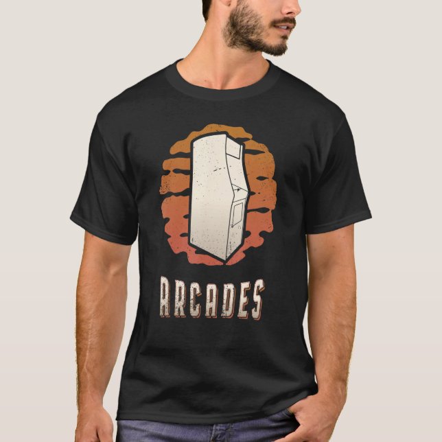 Arcade Games Vintage Retro Classic Sunset T-Shirt (Front)
