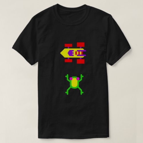 Frogger Frog and Racing Car T-shirt, S to 5XL