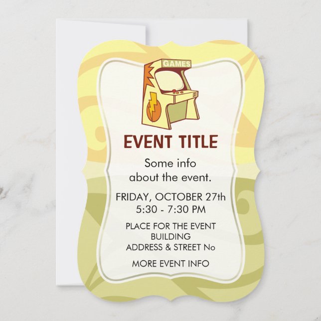 Arcade Machine Invitation (Back)