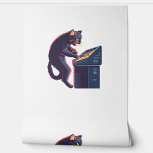 Arcade Meowster – Nostalgic Gamer Cat Wallpaper