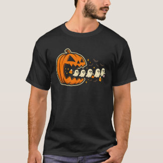 Arcade Pumpkin Chomper Halloween with Ghost Trail  T-Shirt