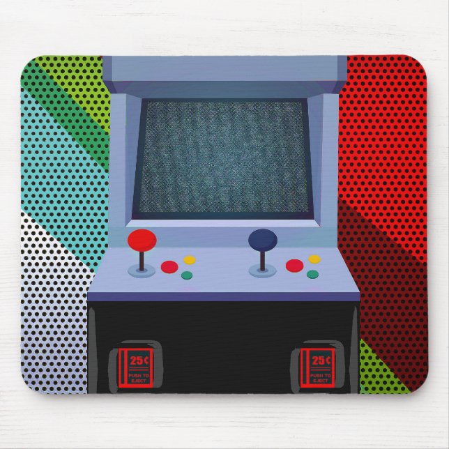Arcade Video Game Joystick Personalised Bedroom Mouse Mat (Front)