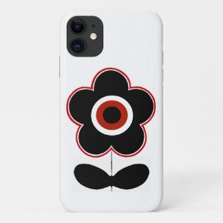 Arcades Retro Black Red Flower Power Phone Case